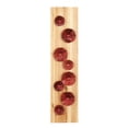 thumbnail image 1 of Decmode 39 X 9 Inch Natural Wood And Metal Red Flowers Rectangular Wall Decor, Metallic, Natural Wood, 1 of 4