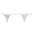 thumbnail image 1 of Decmode 39” x 11” Large White Floating Wall Shelf with Decorative Carvings, 1 of 8