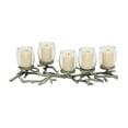 thumbnail image 1 of Decmode Coastal 6 X 19 Inch Aluminum Candle Holder With Coral-Inspired Stand, 1 of 3