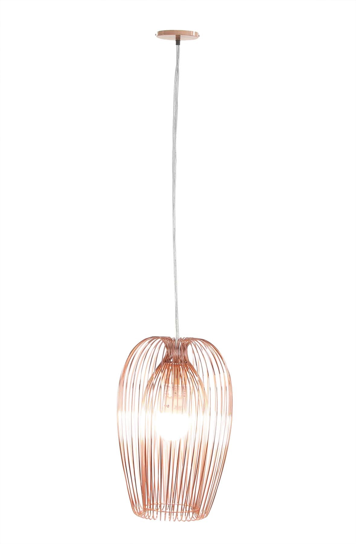 Decmode Contemporary 13 x 8 inch rounded cylinder iron pendant, Bronze