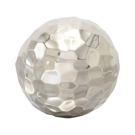 Decmode Contemporary 6 Inch Silver Aluminum Decorative Orb