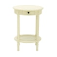 thumbnail image 1 of Decmode Farmhouse 28 inch wooden round accent table, Cream, 1 of 5