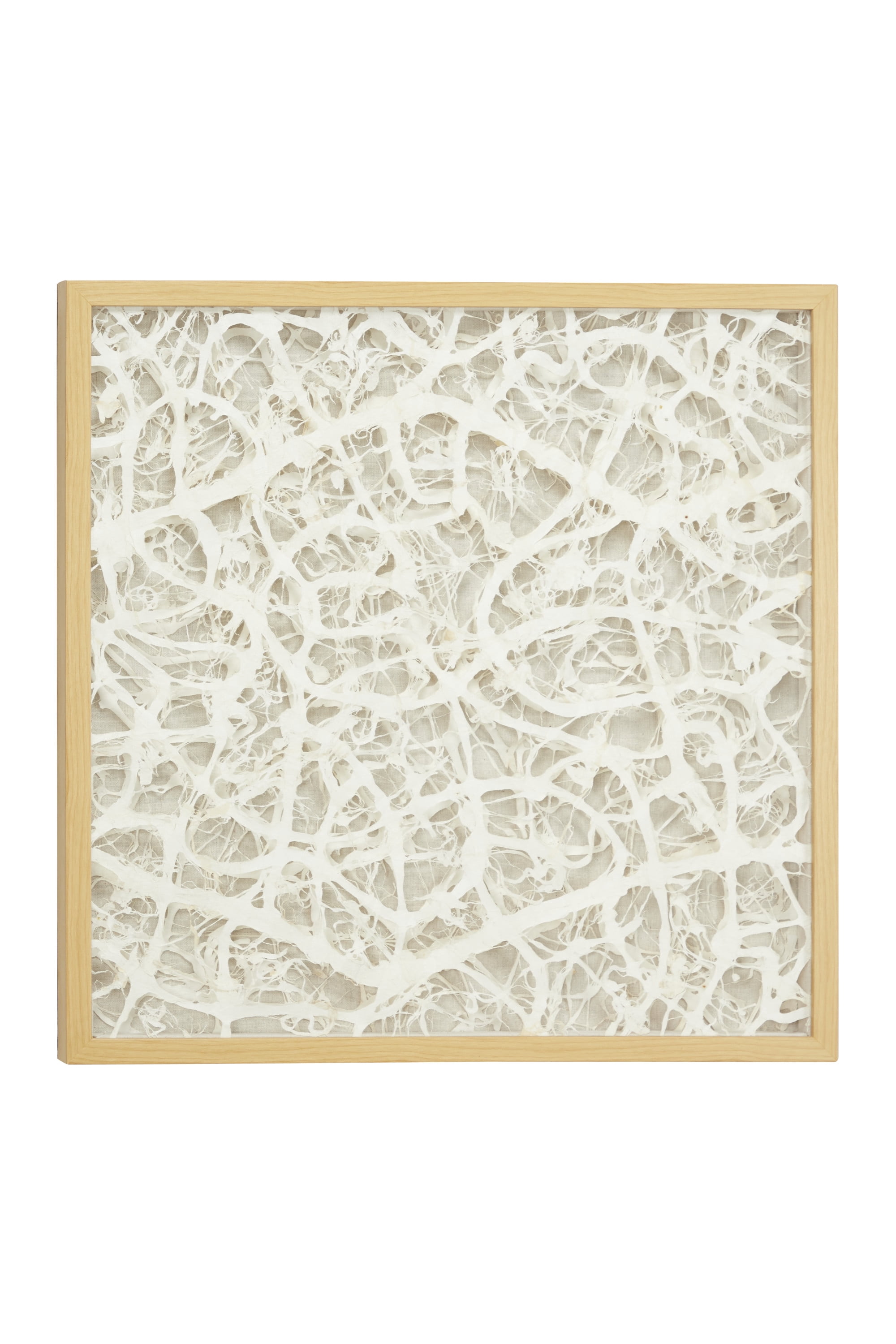 Decmode Large, Square, Modern Abstract Art White Paper Shadow Box Wall Decor, 23.5” x 23.5”