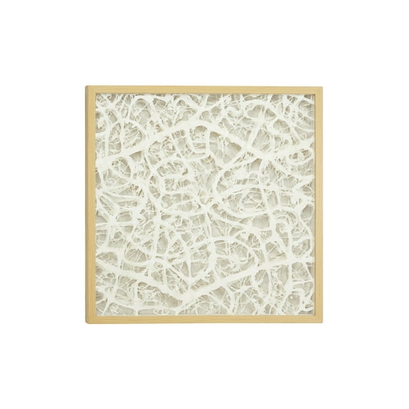 Decmode Large, Square, Modern Abstract Art White Paper Shadow Box Wall Decor, 23.5” x 23.5”