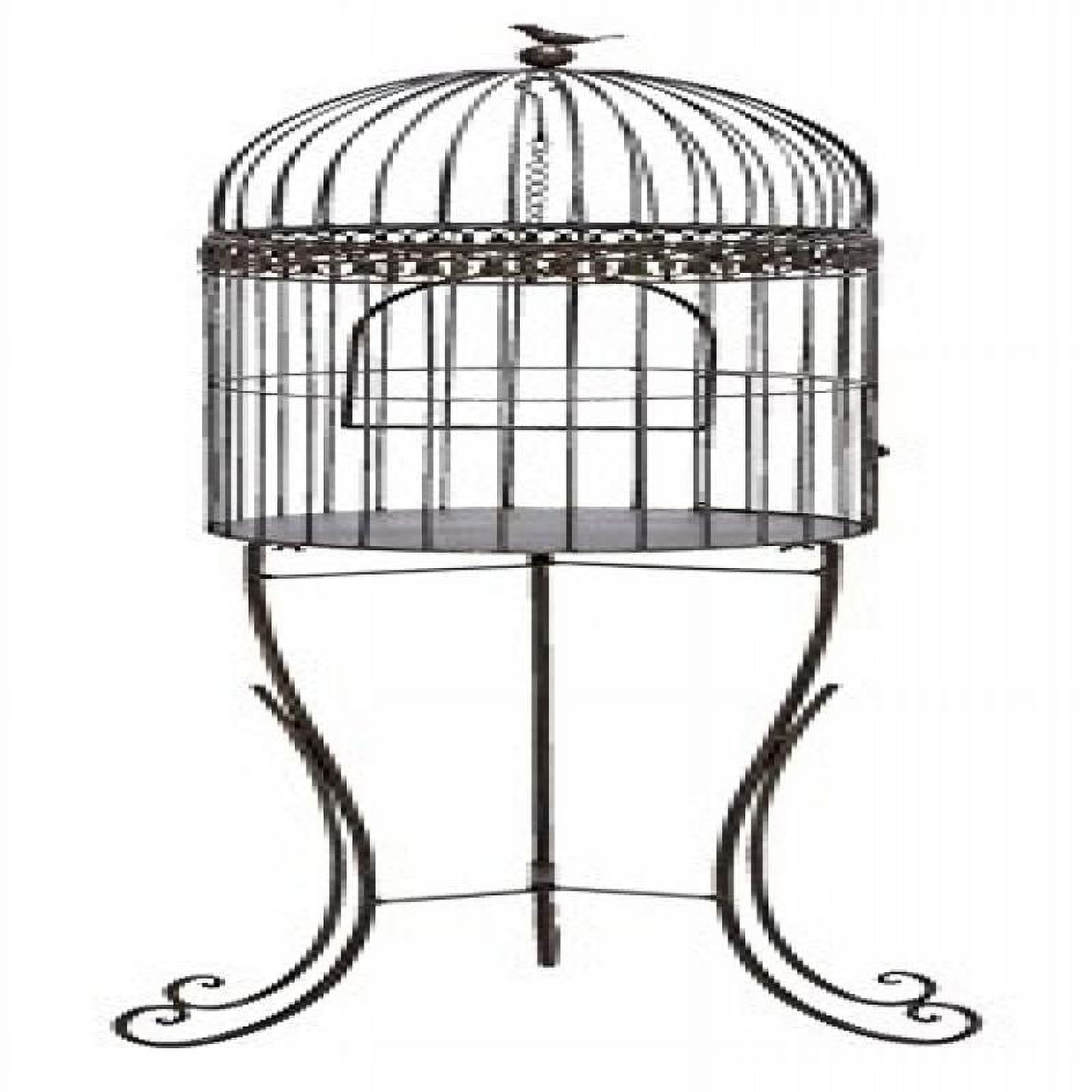 Decmode Metal Bird Cage Stand, Black
