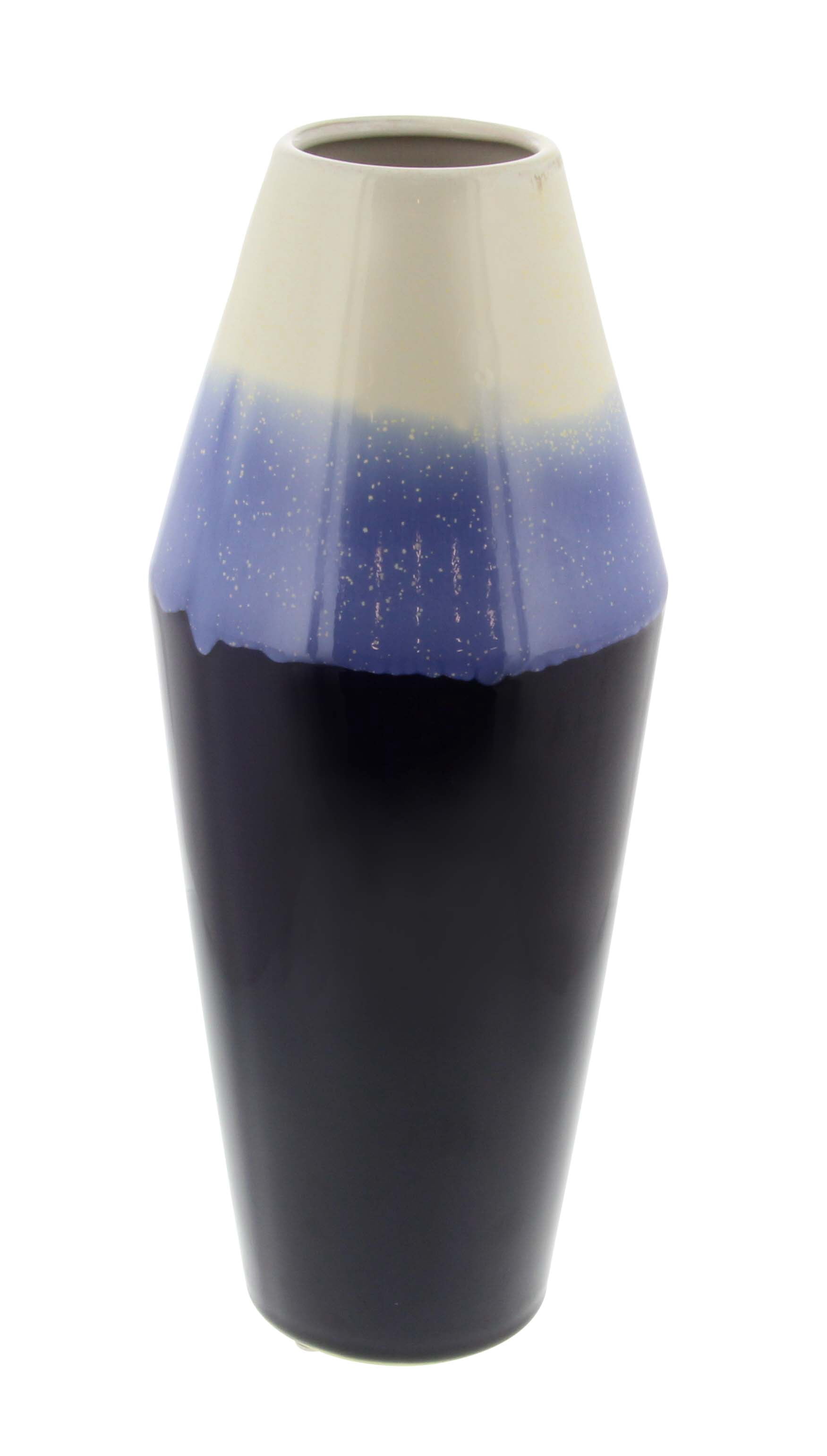 Decmode Modern 16 Inch Semi Rhombus-Shaped Ceramic Vase, Blue - Walmart.com