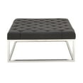 thumbnail image 1 of Decmode Modern 18 X 40 Inch Stainless Steel And Leather Cushioned Coffee Table, 1 of 3