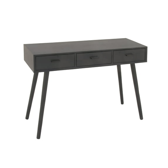 Decmode Modern 29 X 42 Inch Matte Gray Rectangular Three-Drawer Console Table