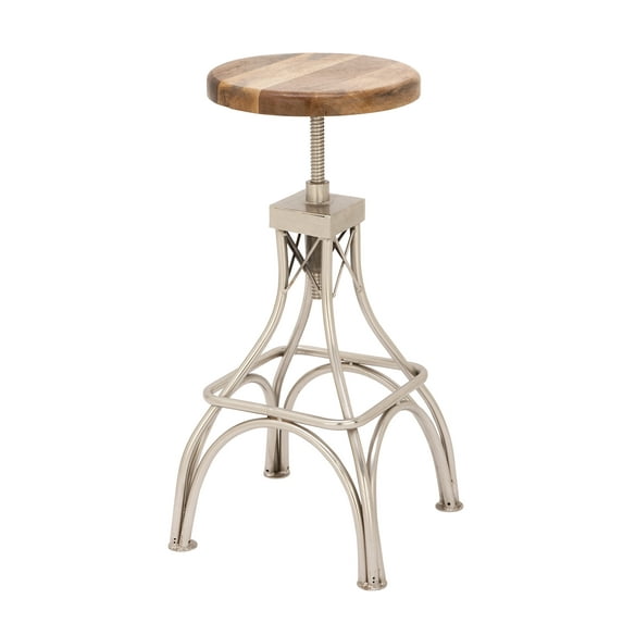 Decmode Modern 32 Inch Four-Pronged Wood And Metal Bar Stool