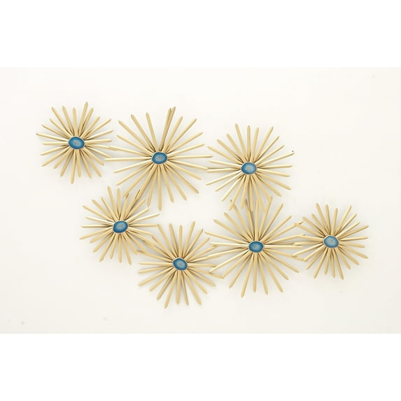 Decmode Modern 35 X 59 Inch Spiked Iron Floral Medallion Wall Decor