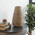 thumbnail image 1 of Decmode Modern Style Extra Large, Round, Twisted Gold Metal Vase, 9” x 18”, 1 of 4