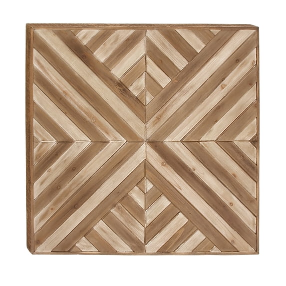 Decmode Rustic 32 X 32 Inch Fir Wood Chevron Wall Decor
