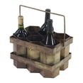 thumbnail image 1 of Decmode Rustic 7 X 11 Inch Brass Gold Six-Bottle Wine Holder, 1 of 5