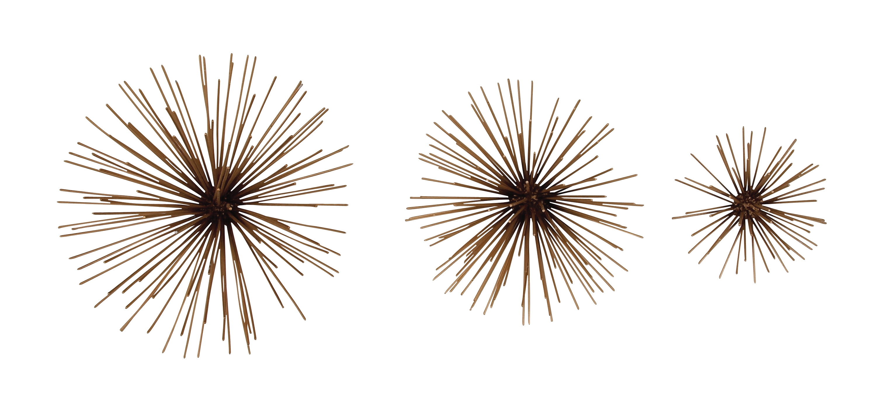 Decmode Set of 3 Modern 5, 8 and 11 Inch Iron Wire Starburst Wall Decor