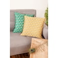 thumbnail image 1 of Decmode - Square Yellow Throw Pillow with Embroidered Bee Pattern, 18" x 18", 1 of 5