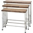thumbnail image 1 of Decmode Stainless Steelee Wood Console, Set of 3, Multi Color, 1 of 2