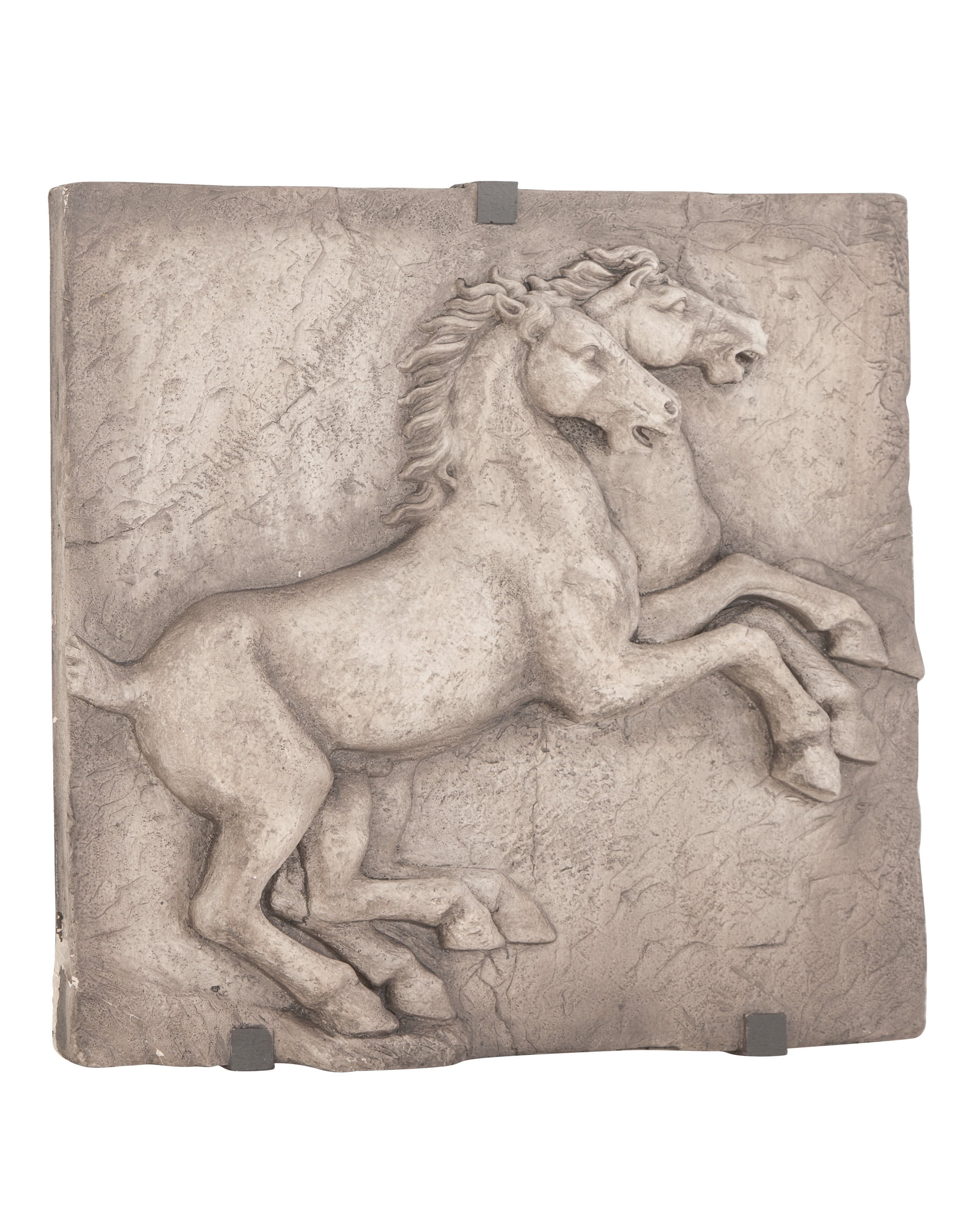 Decmode Traditional 29 X 29 Inch Polystone Horses Wall Plaque