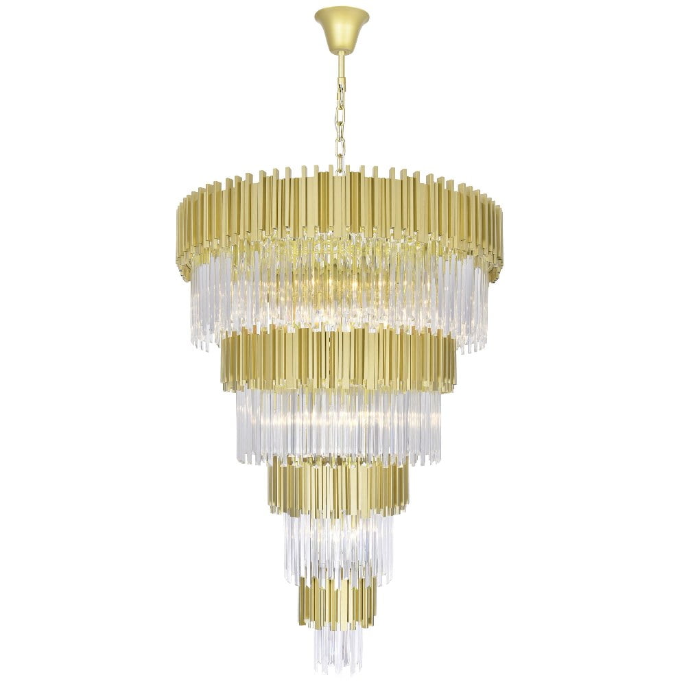 1112P40-34-169 CWI Lighting Deco - 34 Light Down Chandelier-59 Inches Tall and 40 Inches Wide