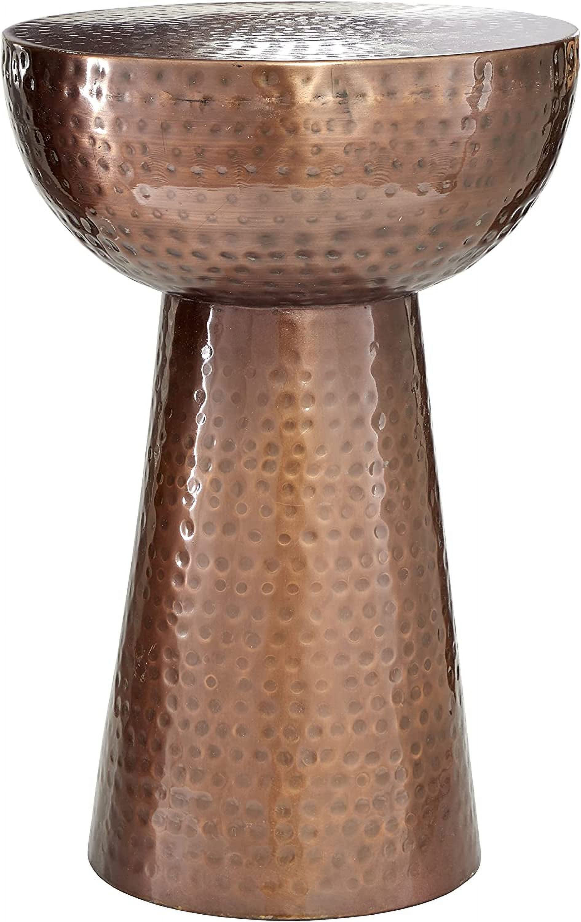 Deco 79 Metal Round Accent Table with Hammered Design, 14" x 14" x 20 ...