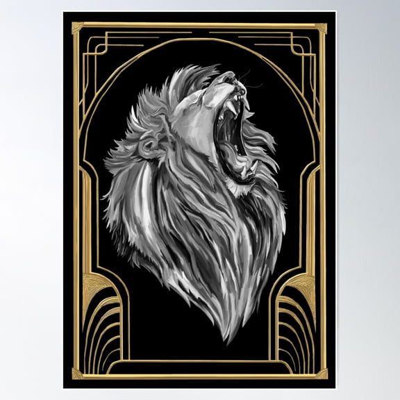 Deco Art 20'S Roaring Lion Poster Wall Art, Modern Wall Decor For Living Room Bedroom, 8x12 UNFRAMED