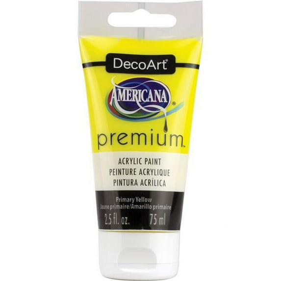 Deco Art DTA-19 Primary Yellow - Americana Prem Acrylic Tube Paint
