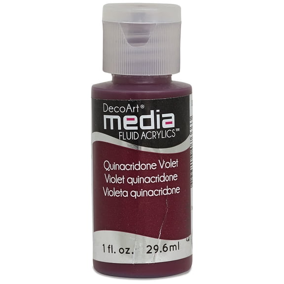 Deco Art Media Fluid Acrylic, 1 oz Bottle - Quinacridone Violet