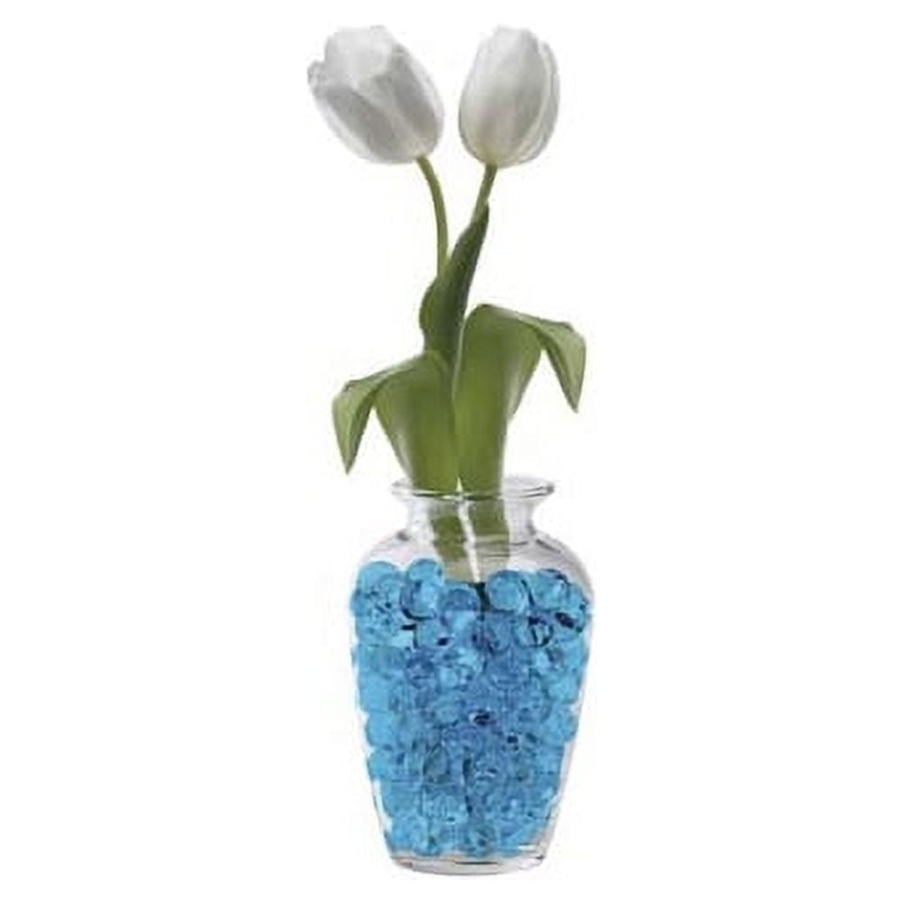 Deco Beads (Blue) 8 Ounce Jar Makes 6 Gallons of Decorative Beads Gel Vase Filler
