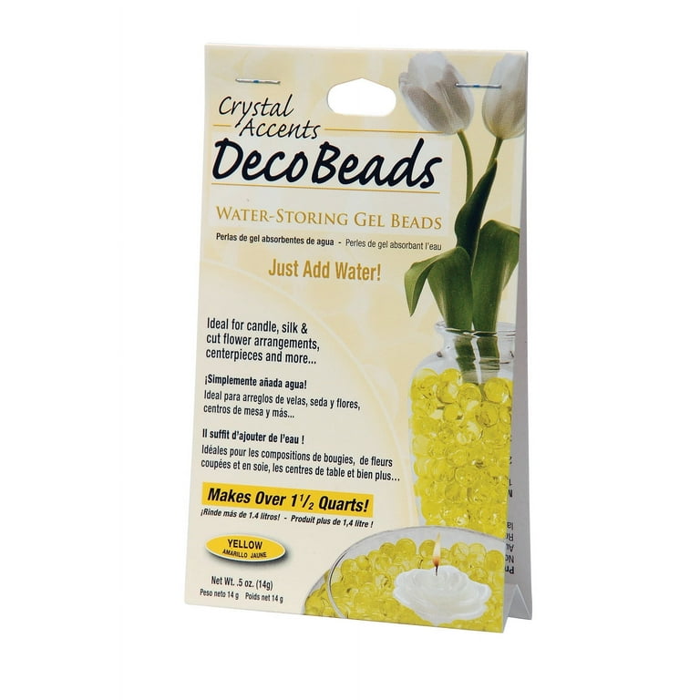 Deco Beads (Yellow) 1/2 Ounce Pack Makes Cups of Decorative