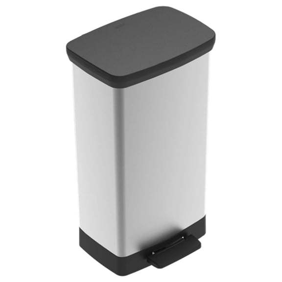 Deco Bin 50 Liter Perfect for Household Use Indoor for Garbage Disposal, Black/Silver