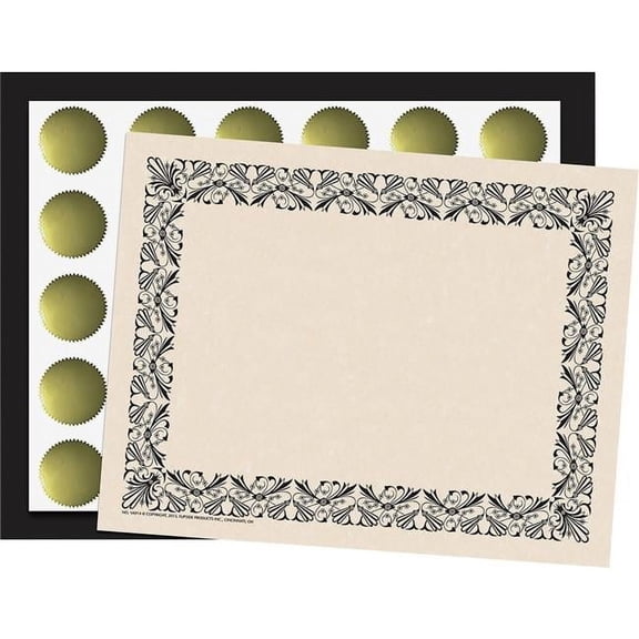 Deco Black Border Certificate Pack, Black