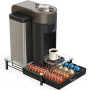Deco Brothers Crystal Tempered Glass Vertuo Pod Holder Drawer, 24 Large or 48 Small Nespresso Capsule Organizer