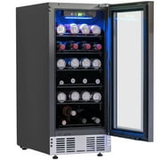 Deco Chef 15-Inch Under Counter Beverage Cooler for Beer, Wine, Sodas, 115 Can Capacity, Digital Touch Temperature Control, Even Forced Air Cooling, 5 Shelves, Large Display Window, Built-In Lighting