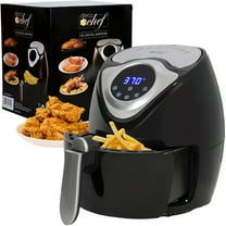 Deco Chef 3.7 QT Personal Digital Air Fryer, 7 One-Touch Cooking Programs, Time and Temperature Controls, Dual Non-Stick Baskets, 1300W, Black