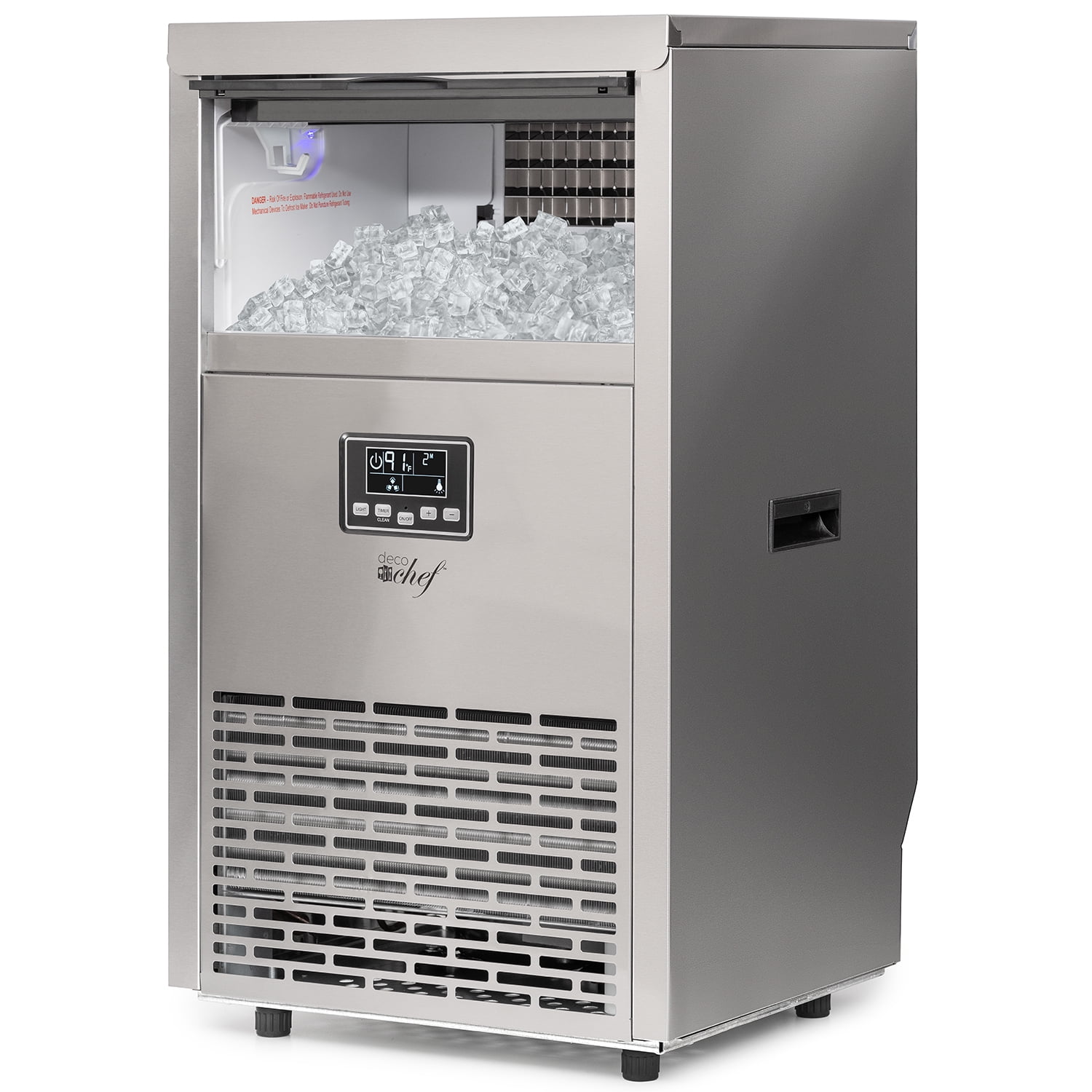 Deco Chef Commercial Ice Maker - 99lb/24 Hours - 33lb Storage Capacity - Stainless Steel