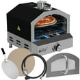 thumbnail image 1 of Deco Chef Portable Outdoor Pizza Oven and Grill with Propane Gas CSA Approved Regulator and Hose, Includes Pizza Peel, Stone, Built-In Thermometer, and Grill Rack, Black, 1 of 11