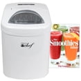 thumbnail image 1 of Deco Chef White Compact Electric Top Load Ice Maker with The Smoothies Bible Recipe Book, 1 of 10