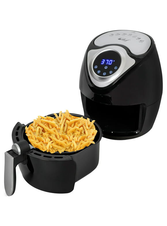 Deco Chef XL 3.7 QT Digital Air Fryer Cooker With 7 Smart Programs ,Preheat & Shake Remind , LED Touch Screen Oil-Less Non-Stick Coated Basket ,Timer Counter Top , Healthy Kitchen Safe Frying Statio