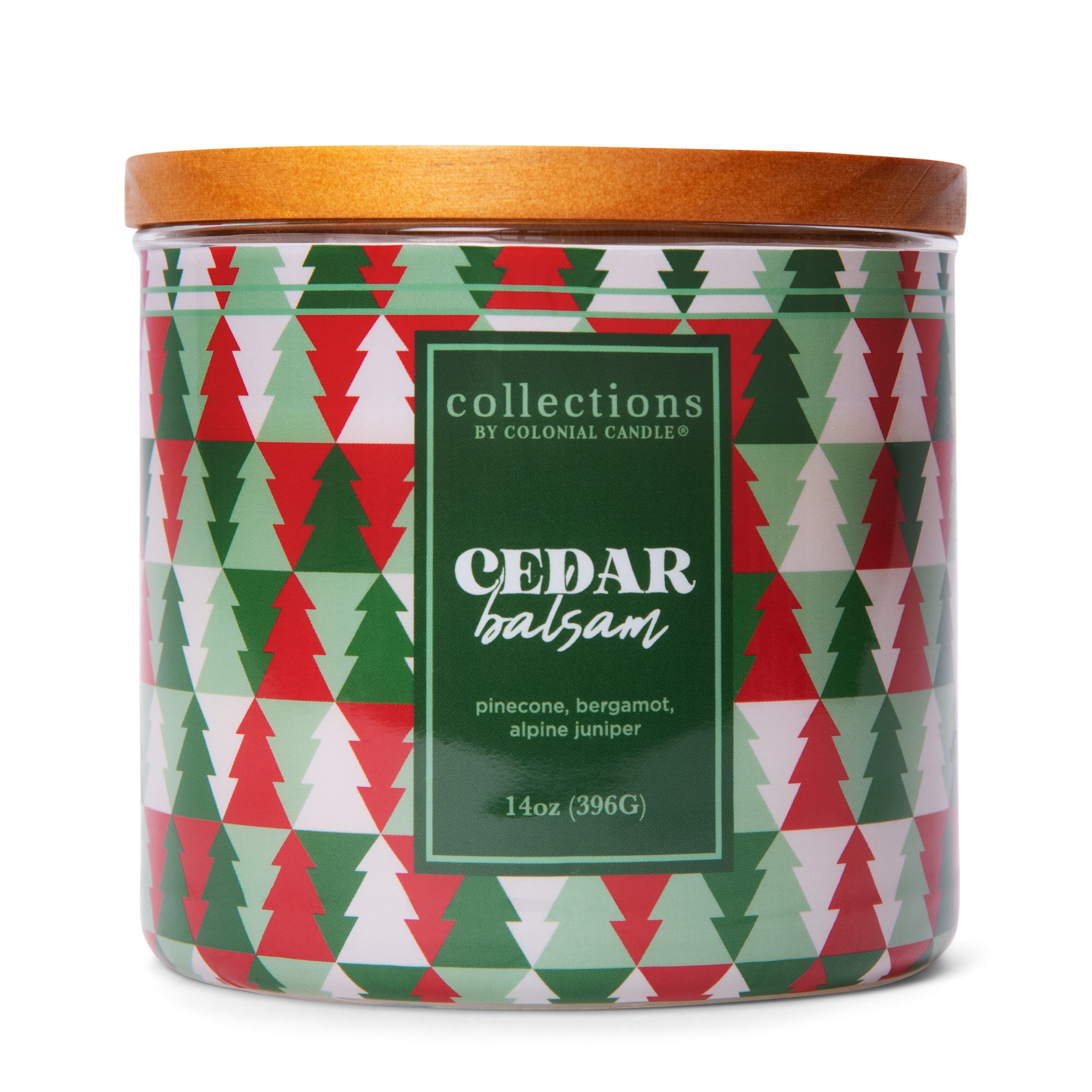Deco Collection by Colonial Candle, Cedar Balsam Scented Jar Candle, 3-Wick Scented Jar Candle with Woody Fragrance and Premium Lead-Free Cotton Wick, 14 oz - Up To 60 Hours Burn