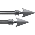thumbnail image 1 of Deco Essential 2 Pack 66 to 120 Inch Adjustable Curtain Rod for Windows & Doors Curtains Extendable Drapery Pole with Flat Arrow Finials & Brackets Set (Grey, 3/4 Inch Diameter), 1 of 5