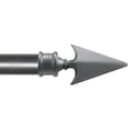 thumbnail image 1 of Deco Window Deco Essential 1 Inch Gray Flat Arrow Adjustable Single Curtain Rods, 66 in - 120 in, 1 of 5