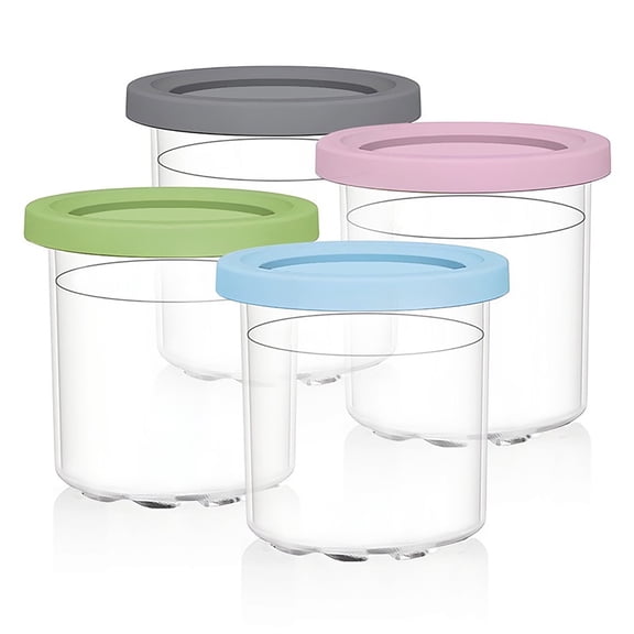 Deco Essentials 4 Pack of Pints and Lids Storage Containers for Ninja Creami