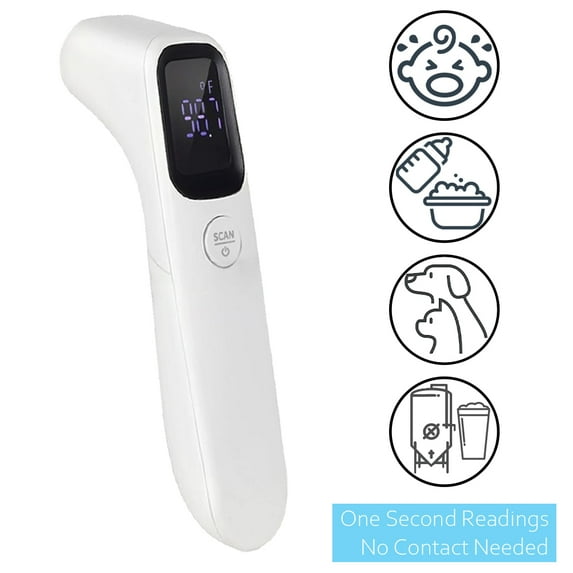 Deco Essentials No Contact Infrared Thermometer, Delivers Fast and Accurate Temperature Reading in 1 Second with Easy Read Digital Display