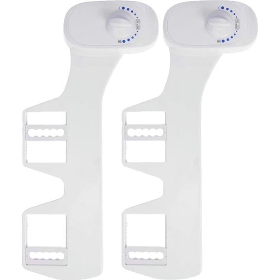 Deco Essentials Non-Electric Single Nozzle Toilet Seat Bidet for Standard 15/16" - 2-Pack Bundle