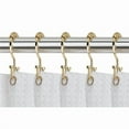thumbnail image 1 of Deco Flat Double Roller Shower Curtain Hooks, Gold - Set of 12, 1 of 1