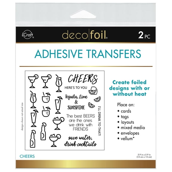 Deco Foil Adhesive Transfer Sheets 5.9" x 5.9"-Cheers