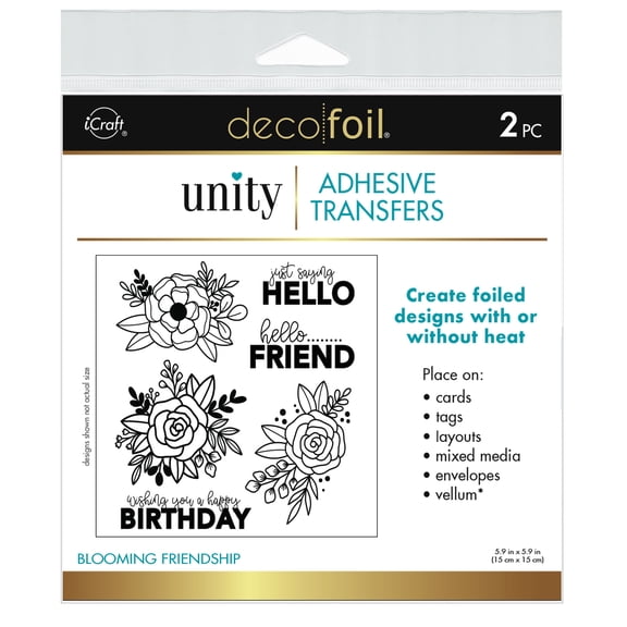 Deco Foil Adhesive Transfer Sheets by Unity 5.9" x 5.9"-Blooming Friendship