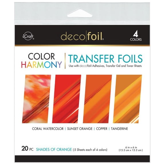 Deco Foil Harmony Foil Pack 6"X6" 20/Pkg-Shades Of Orange