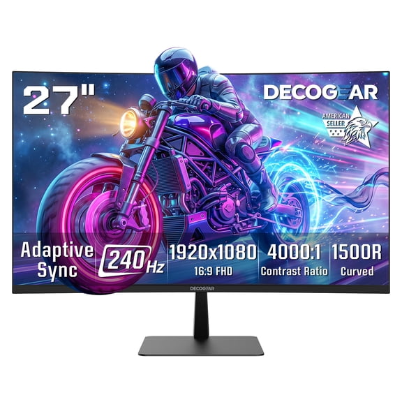 Deco Gear 27" 240Hz Curved FHD Gaming Monitor with HDR