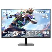 Deco Gear 27 240Hz Curved Gaming Monitor, 1920 1080 FHD, 1500R VA, 2ms, HDR, 40001 Contrast, Adaptive Sync, HDMI, DisplayPort, FPS/RTS Game Modes, PC & Console Compatible