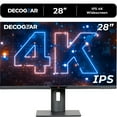 thumbnail image 1 of Deco Gear 28" 4K Ultrawide IPS Monitor, Crisp 3840x2160 Resolution, 60Hz Refresh Rate, 4ms with OD, Over 1 Billion Colors, 100% sRGB Color Accuracy, 16:9 Aspect Ratio, Ambient Backlighting, 1 of 10